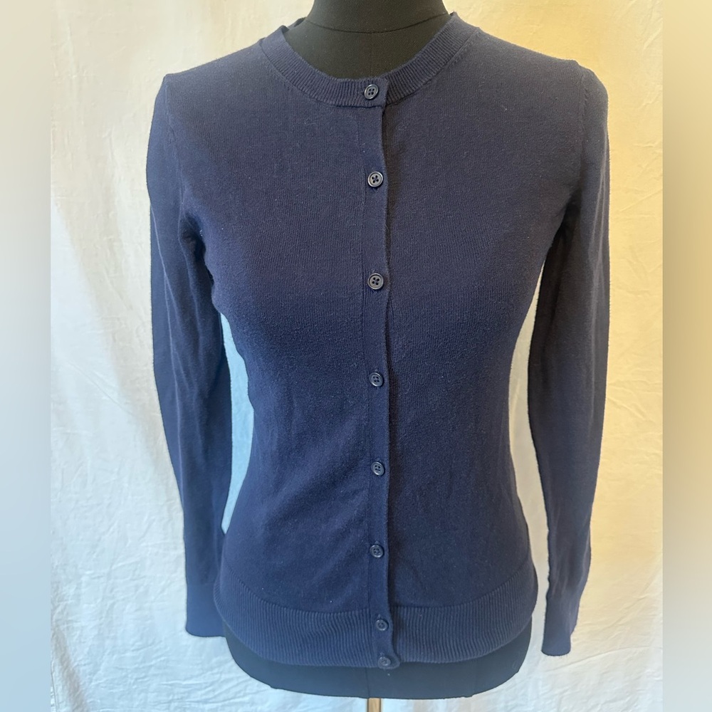 GAP Classic Button Front Cardigan Navy Blue XS